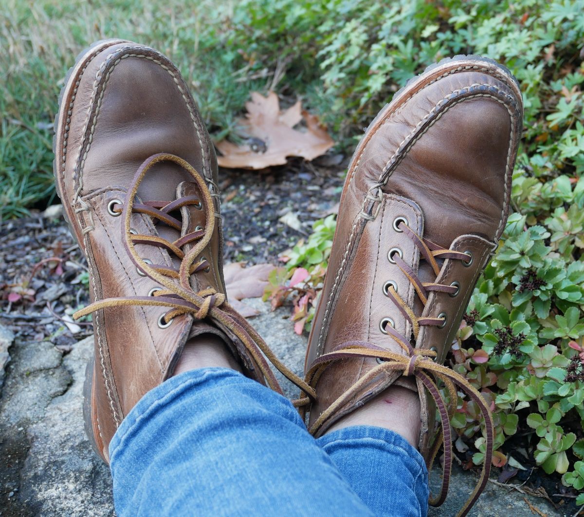 Photo by up2in2 on November 1, 2023 of the Oak Street Bootmakers Camp Boot in Horween Natural Chromexcel.