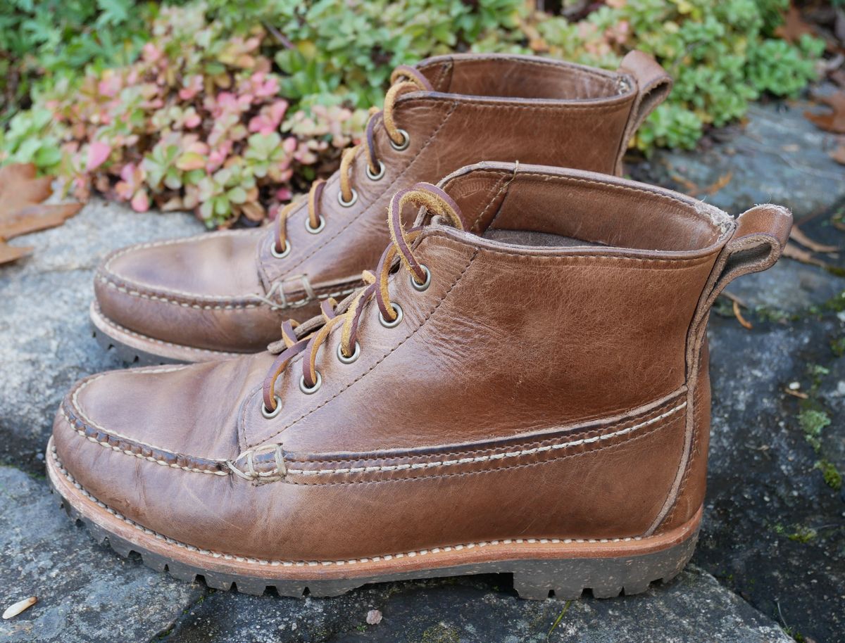 Photo by up2in2 on November 1, 2023 of the Oak Street Bootmakers Camp Boot in Horween Natural Chromexcel.
