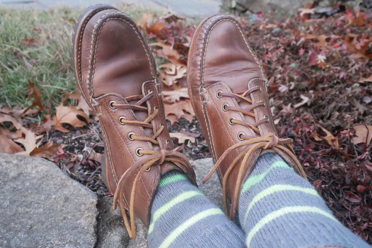 Photo by up2in2 on December 4, 2023 of the Oak Street Bootmakers Camp Boot in Horween Natural Chromexcel.