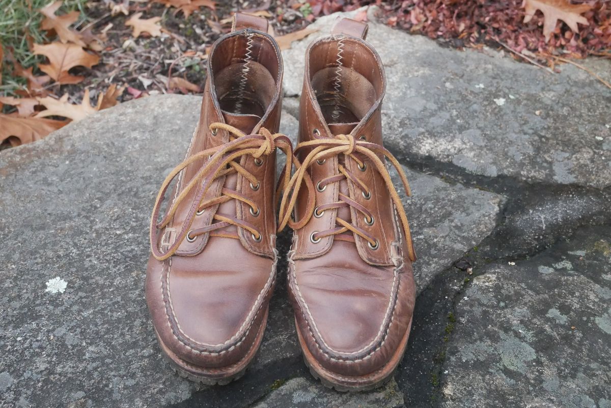 Photo by up2in2 on December 4, 2023 of the Oak Street Bootmakers Camp Boot in Horween Natural Chromexcel.