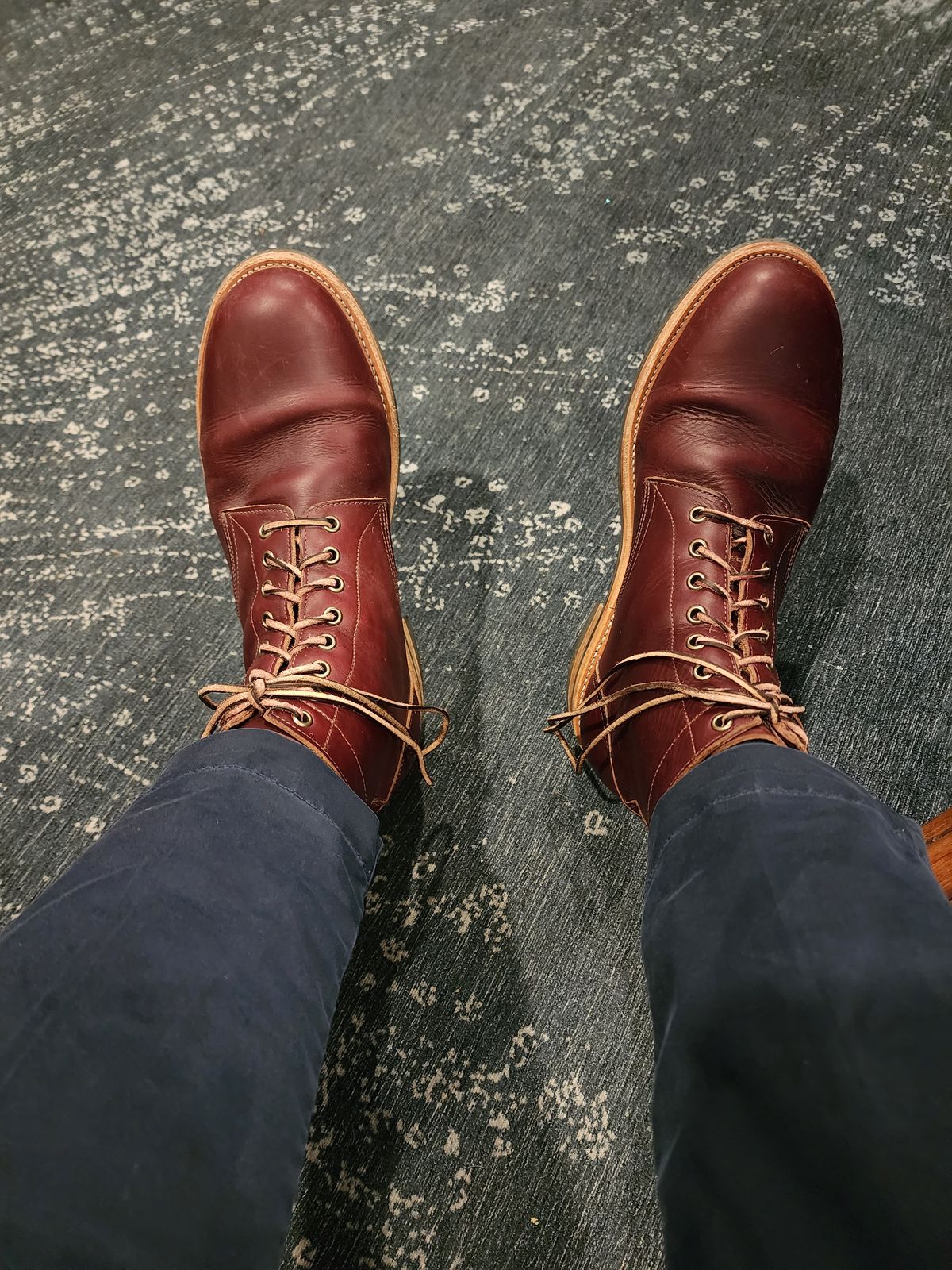 Photo by Capt305 on December 3, 2023 of the Oak Street Bootmakers Trench Boot in Horween Color 8 Chromexcel.
