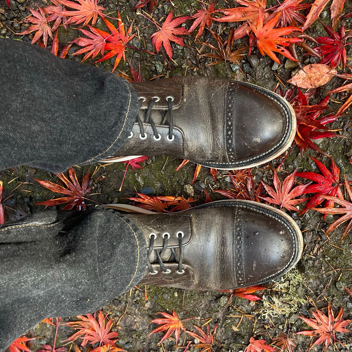 Photo by renee2day on November 4, 2024 of the Grant Stone Garrison Boot in Black Waxed Deer.