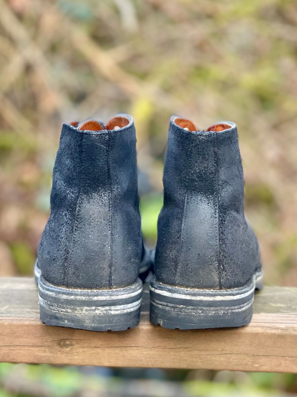 Photo by renee2day on February 5, 2024 of the Grant Stone Edward Boot in C.F. Stead Black Waxy Commander Suede.