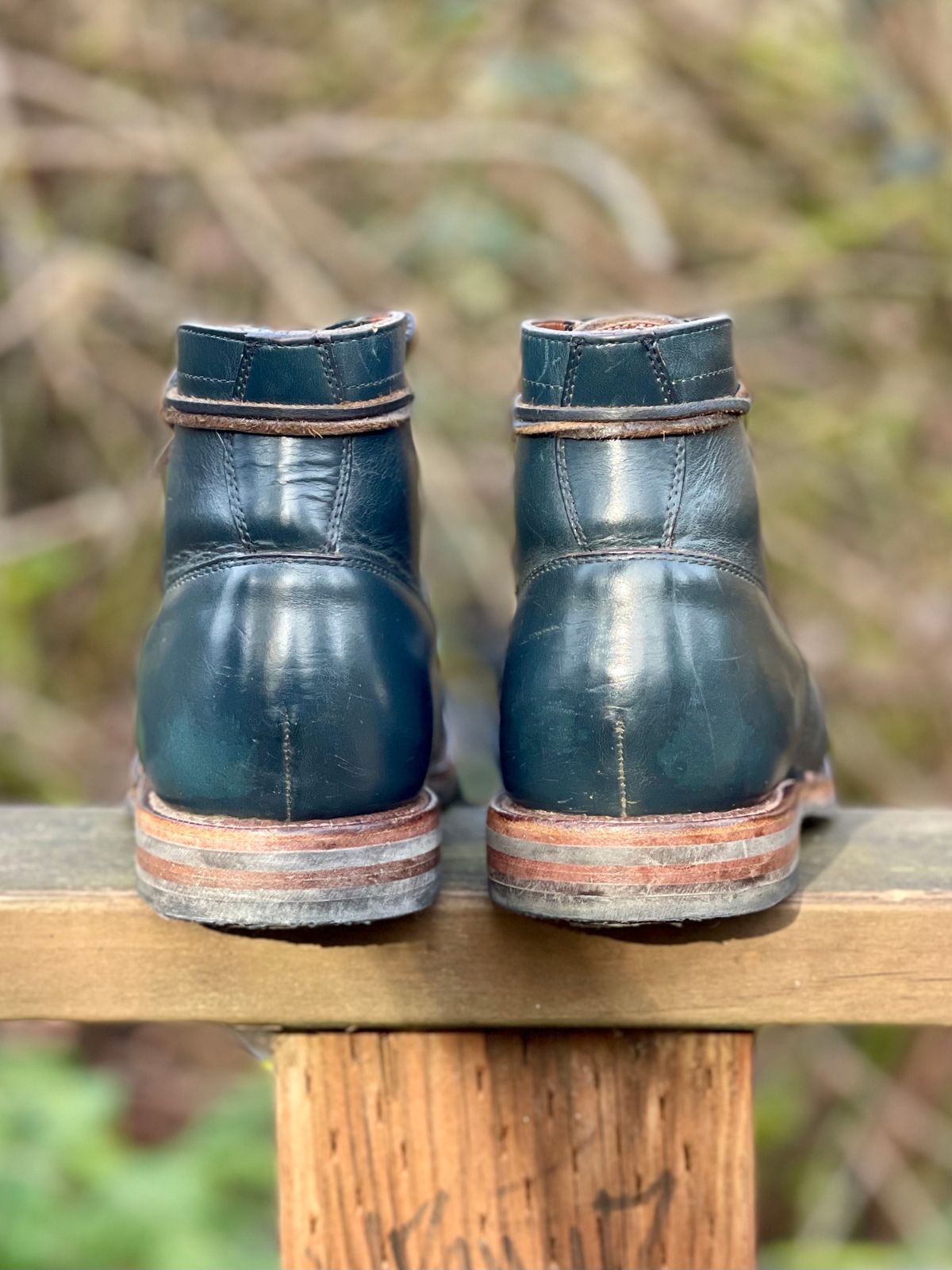 Photo by renee2day on February 5, 2024 of the Grant Stone Diesel Boot in Horween Navy Chromexcel.