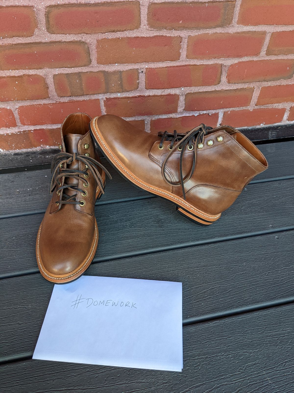 Photo by jwd on October 1, 2022 of the Grant Stone Diesel Boot in Horween Dune Chromexcel.