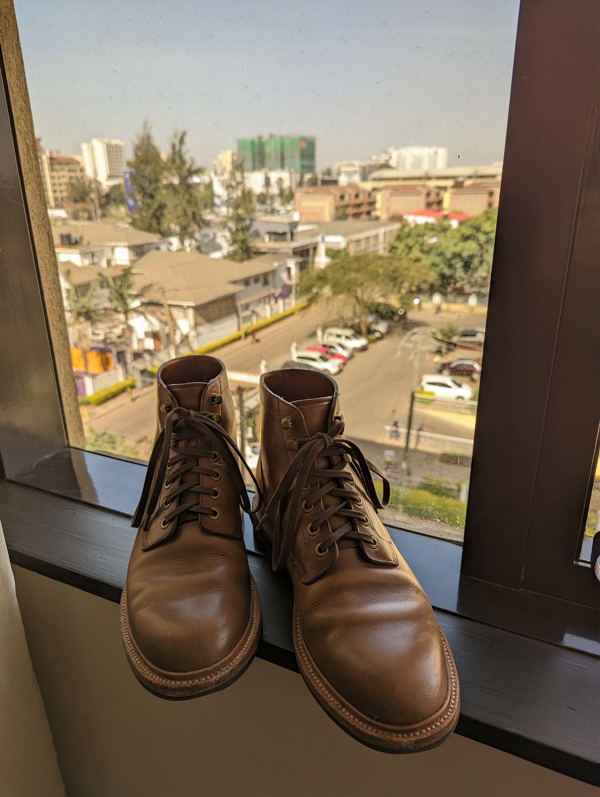 Photo by jwd on March 2, 2023 of the Grant Stone Diesel Boot in Horween Dune Chromexcel.