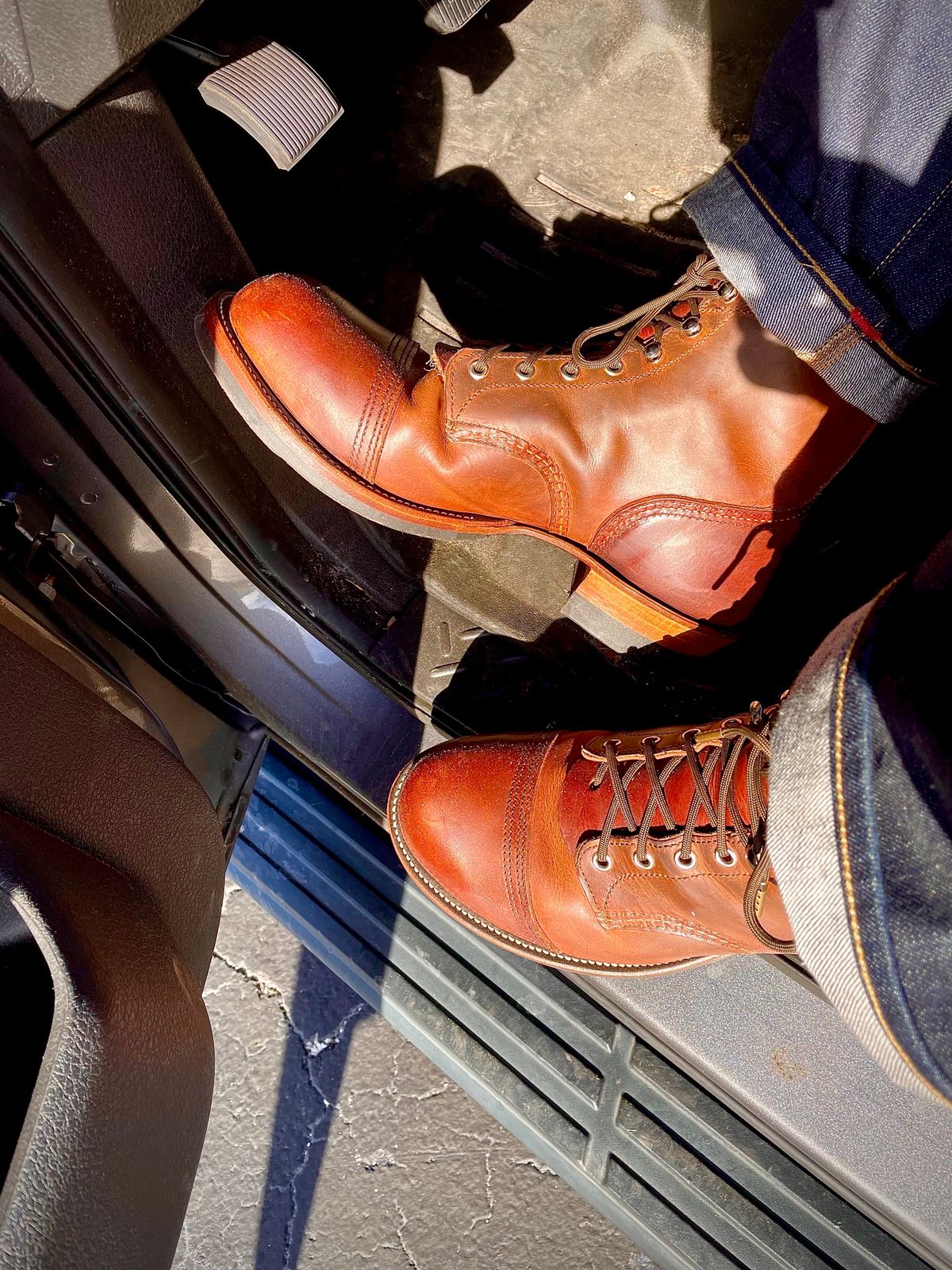 Photo by Nuc on February 18, 2024 of the Red Wing Iron Ranger in S.B. Foot Copper Rough and Tough.