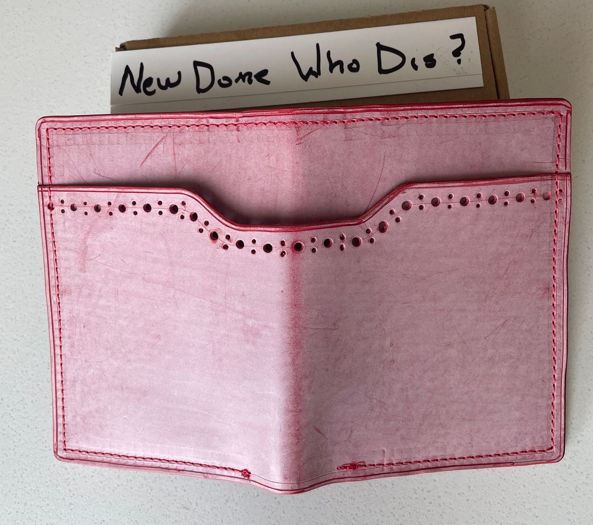 Photo by Nuc on October 1, 2025 of the Home made Full pocket wallet in La Bretagna Marlboro Ghost.