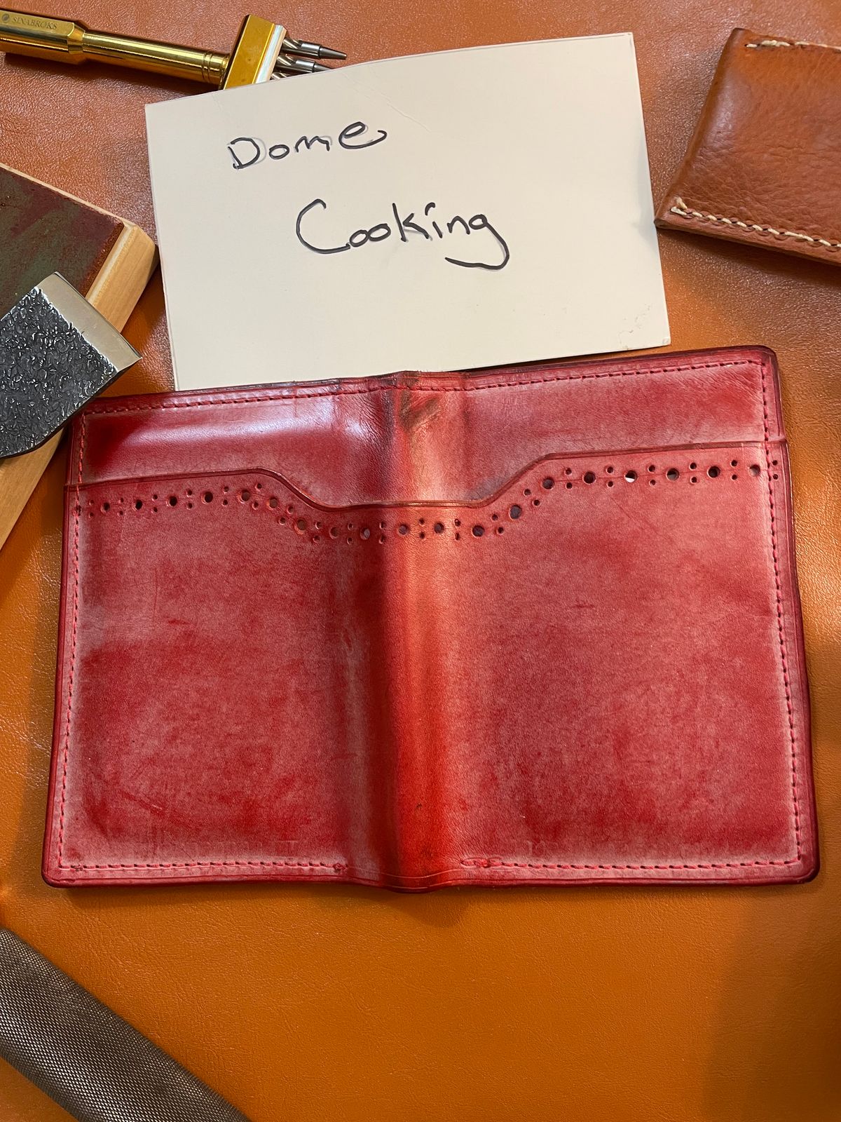 Photo by Nuc on November 3, 2025 of the Home made Full pocket wallet in La Bretagna Marlboro Ghost.