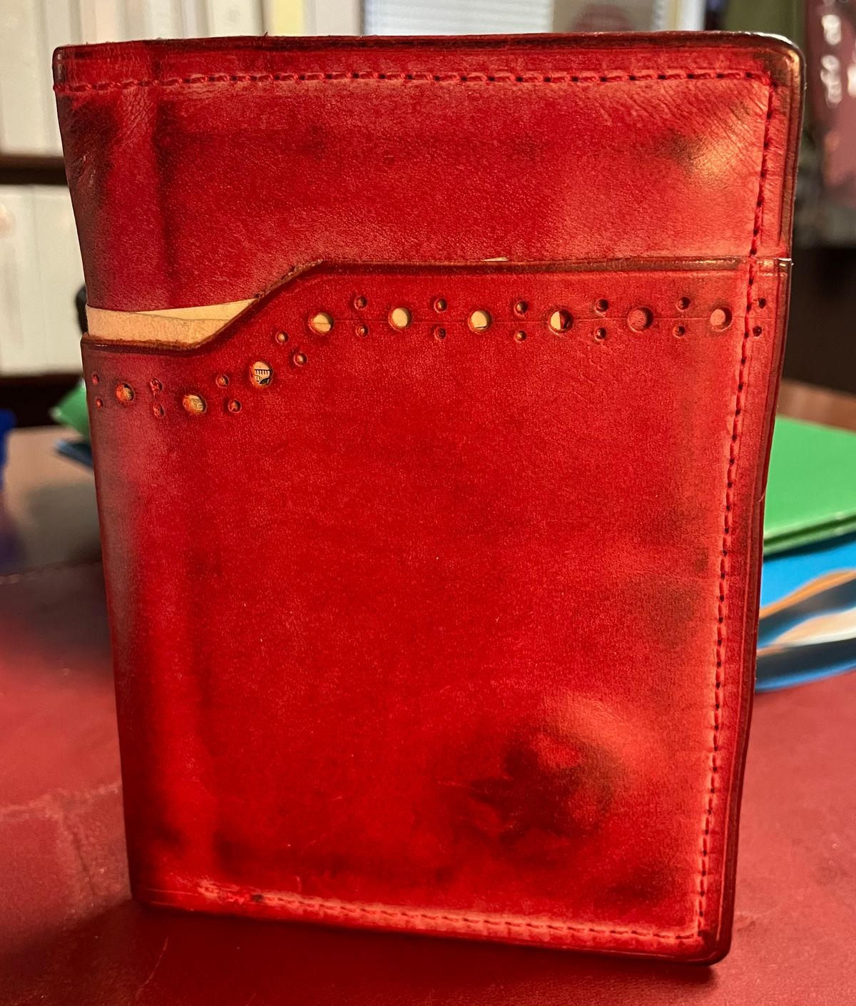 Photo by Nuc on February 3, 2026 of the Home made Full pocket wallet in La Bretagna Marlboro Ghost.