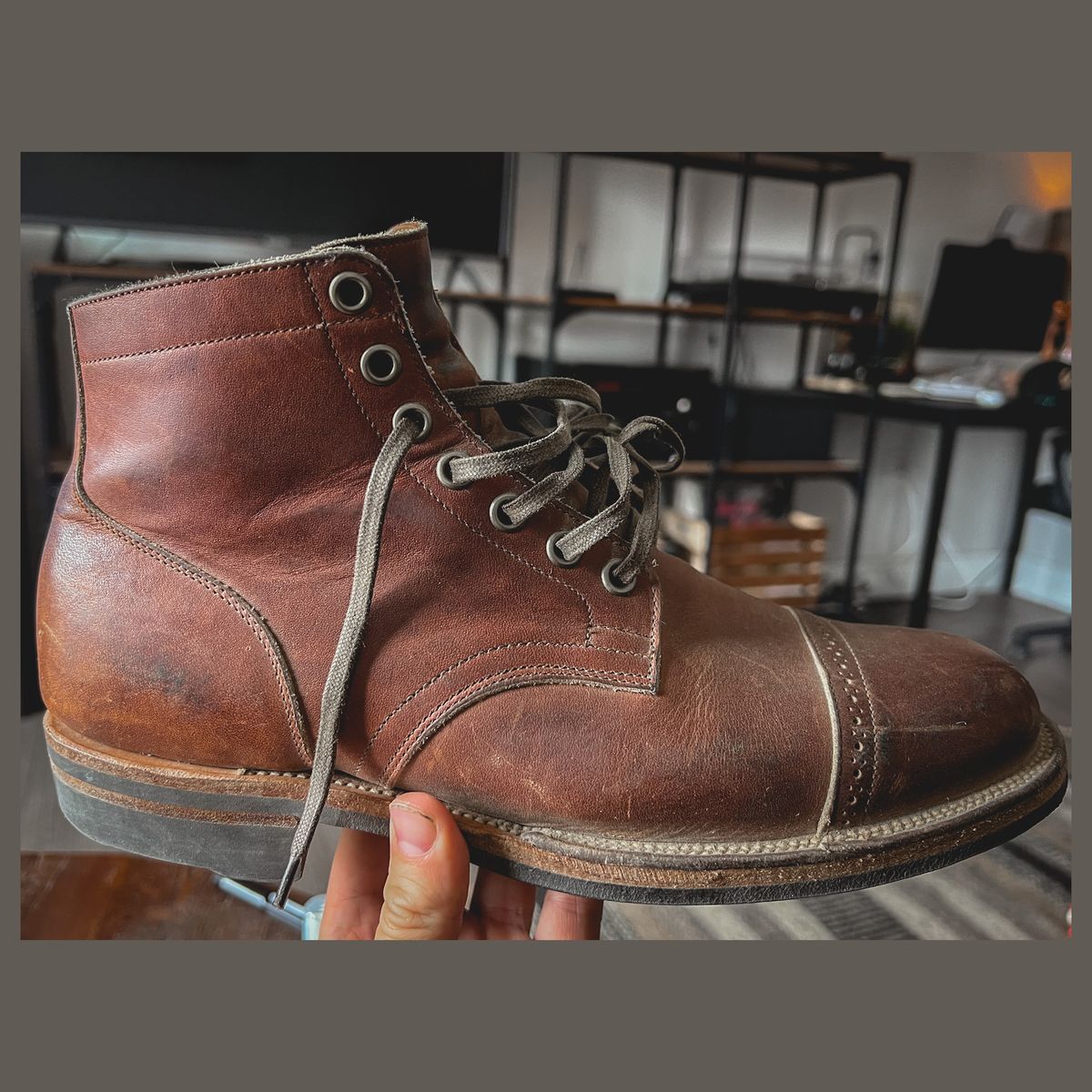 Photo by stuntman on April 22, 2023 of the Viberg Service Boot in Horween Saddle Tan Chromepak.