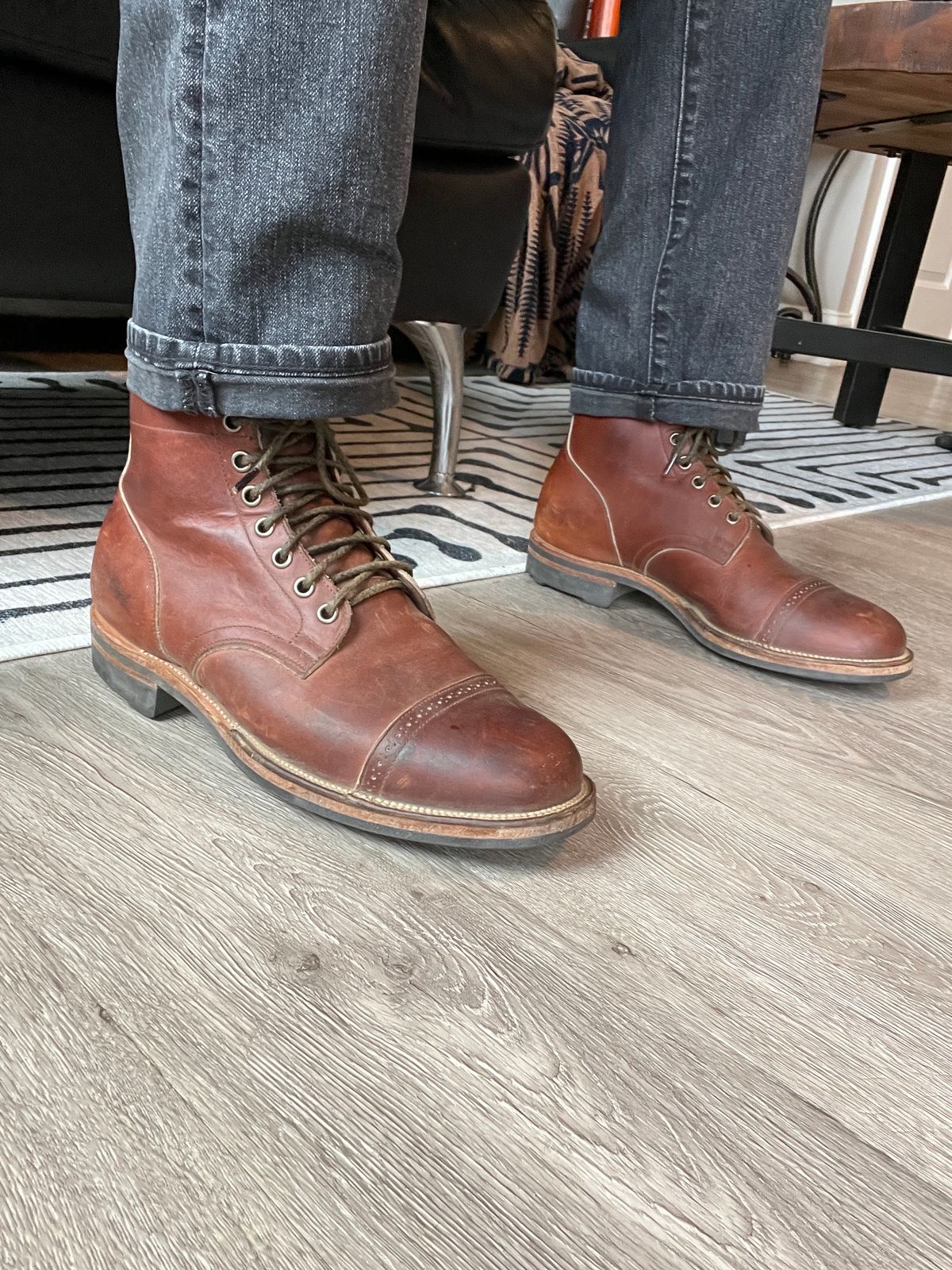 Photo by stuntman on August 8, 2023 of the Viberg Service Boot in Horween Saddle Tan Chromepak.