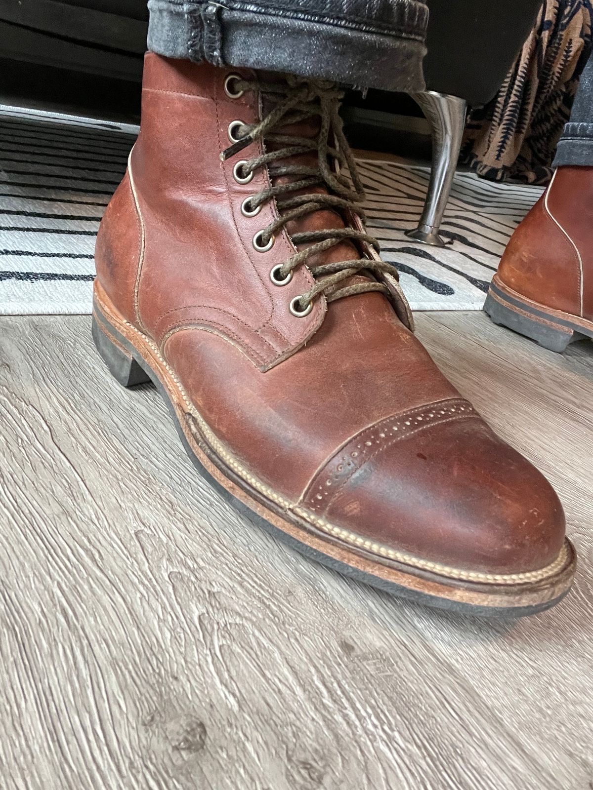 Photo by stuntman on August 8, 2023 of the Viberg Service Boot in Horween Saddle Tan Chromepak.