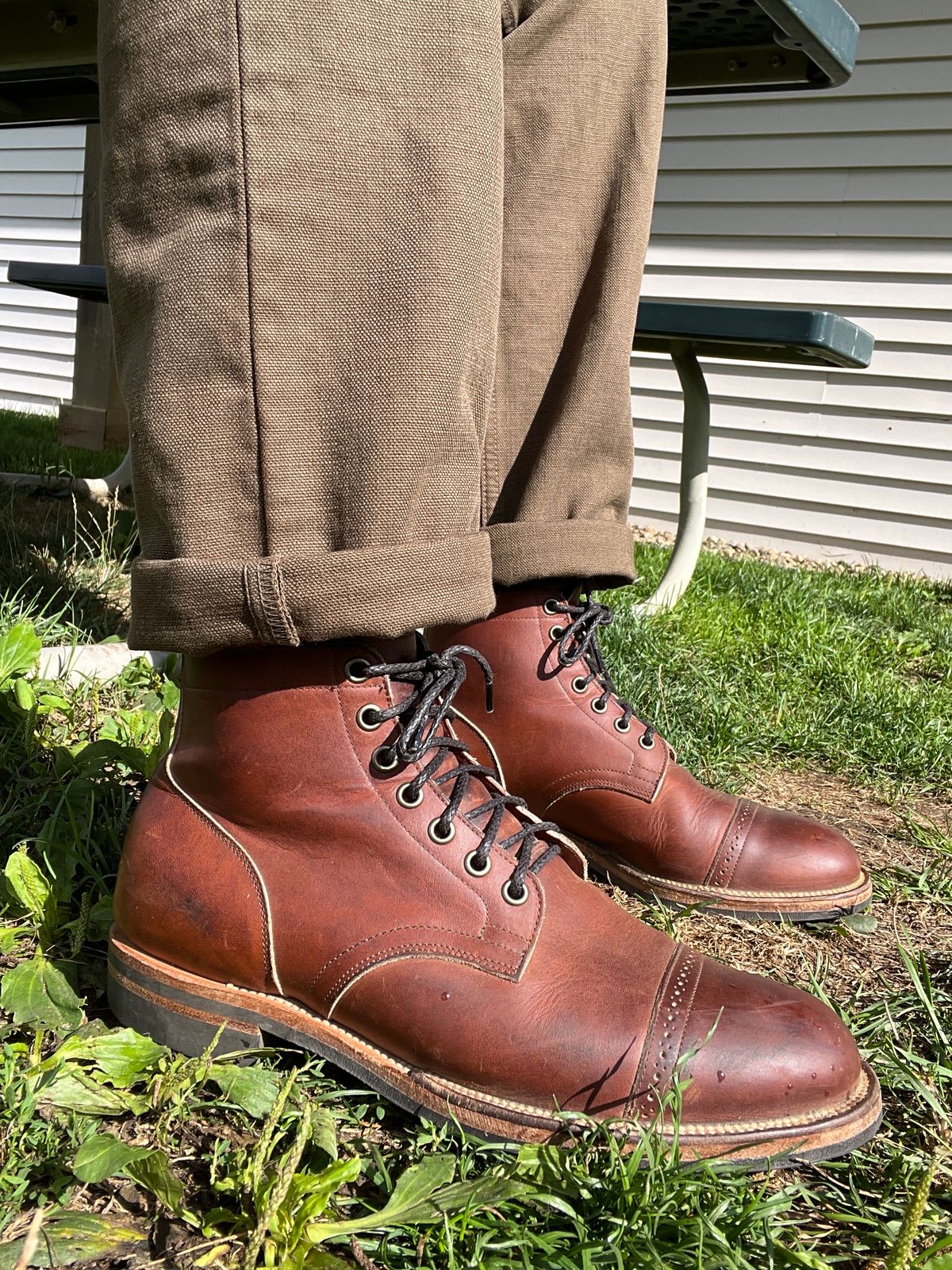 Photo by stuntman on August 27, 2023 of the Viberg Service Boot in Horween Saddle Tan Chromepak.