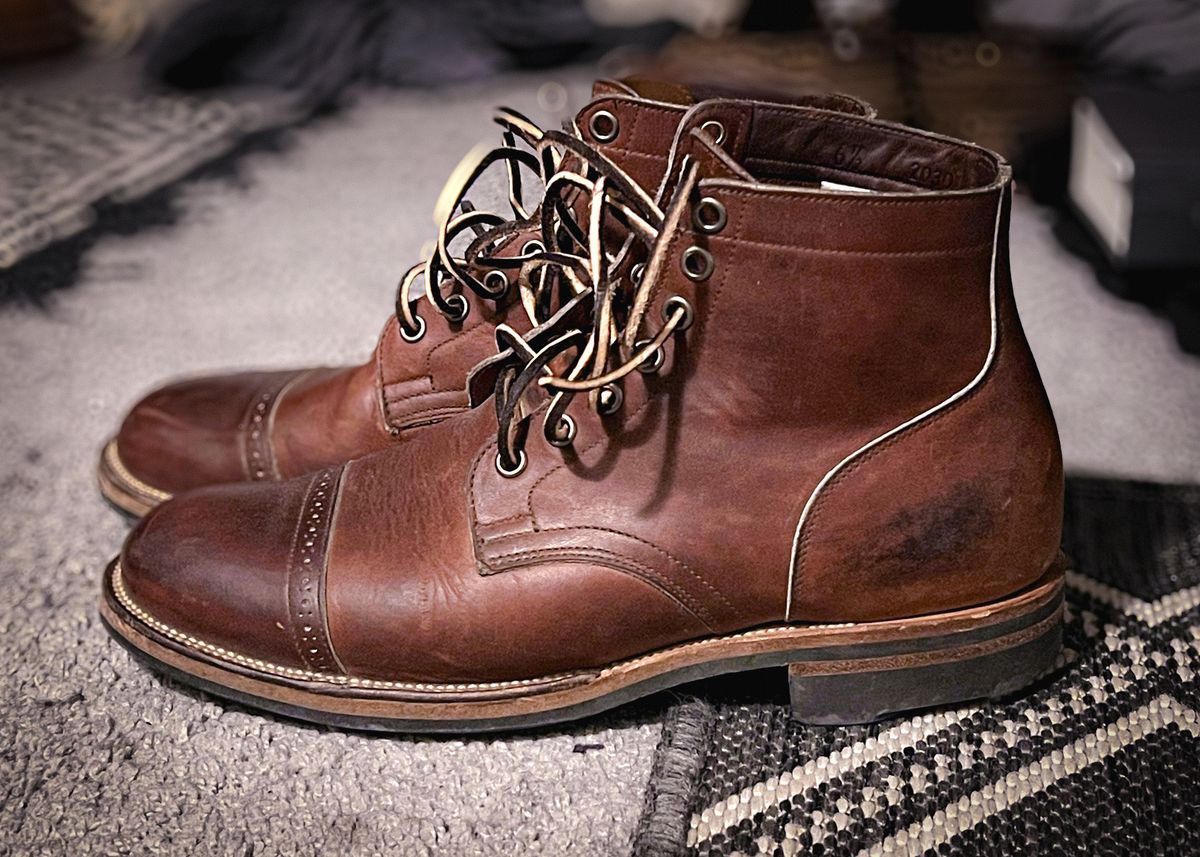 Photo by stuntman on January 6, 2024 of the Viberg Service Boot in Horween Saddle Tan Chromepak.