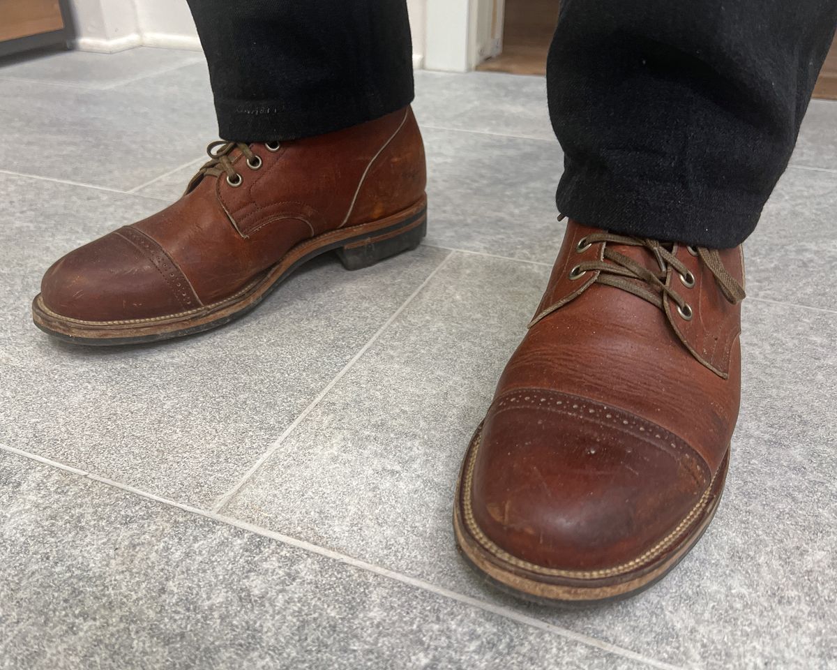 Photo by stuntman on February 10, 2024 of the Viberg Service Boot in Horween Saddle Tan Chromepak.