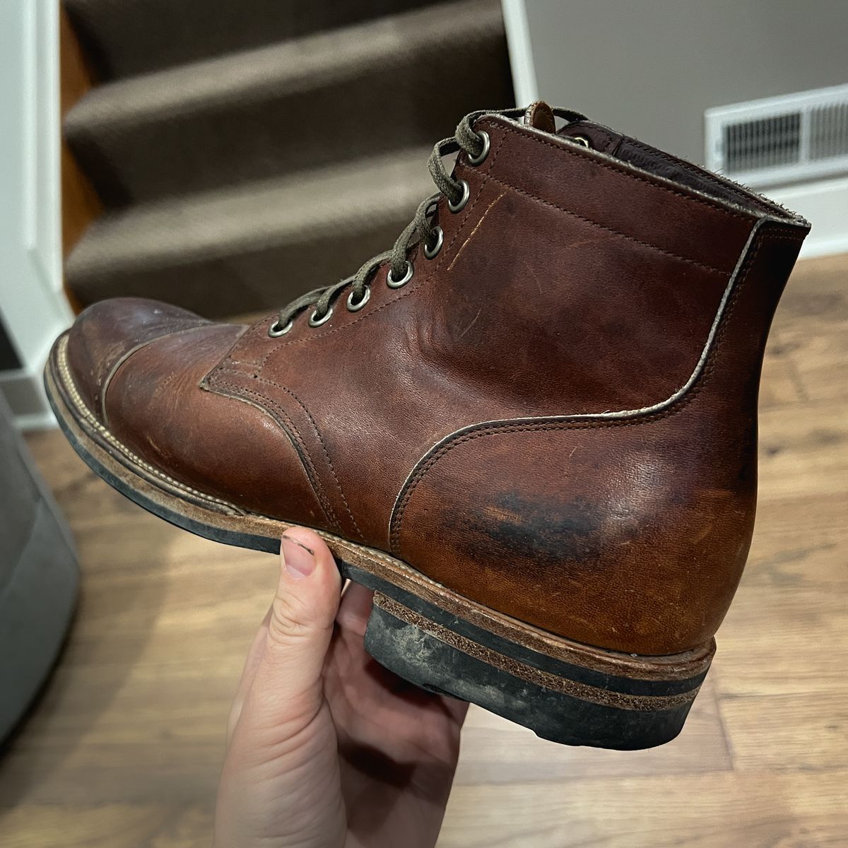 Photo by stuntman on February 15, 2024 of the Viberg Service Boot in Horween Saddle Tan Chromepak.