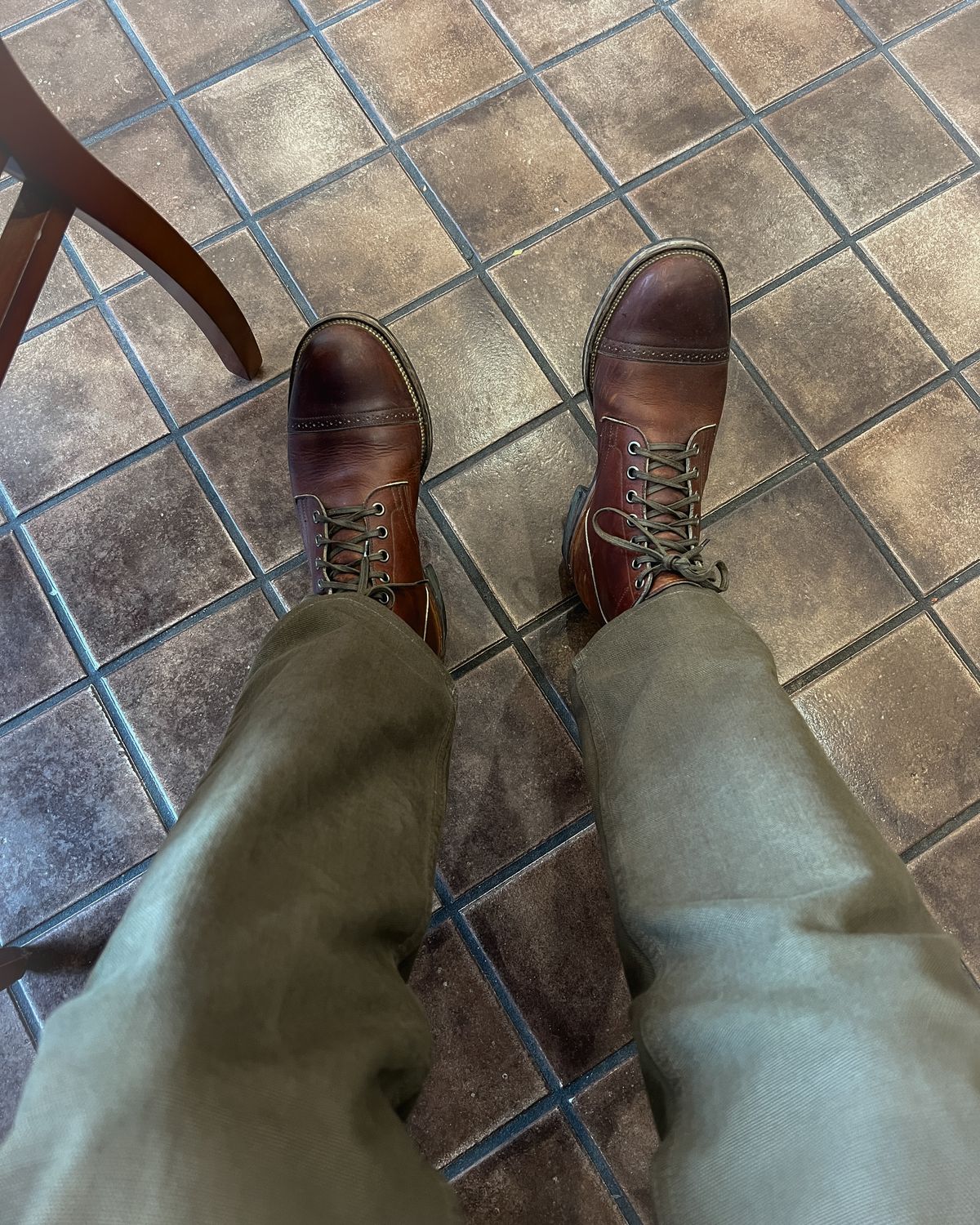 Photo by stuntman on May 13, 2024 of the Viberg Service Boot in Horween Saddle Tan Chromepak.