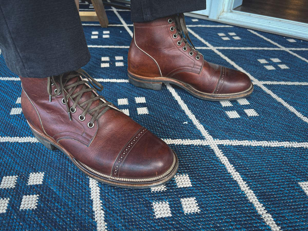 Photo by stuntman on August 13, 2024 of the Viberg Service Boot in Horween Saddle Tan Chromepak.