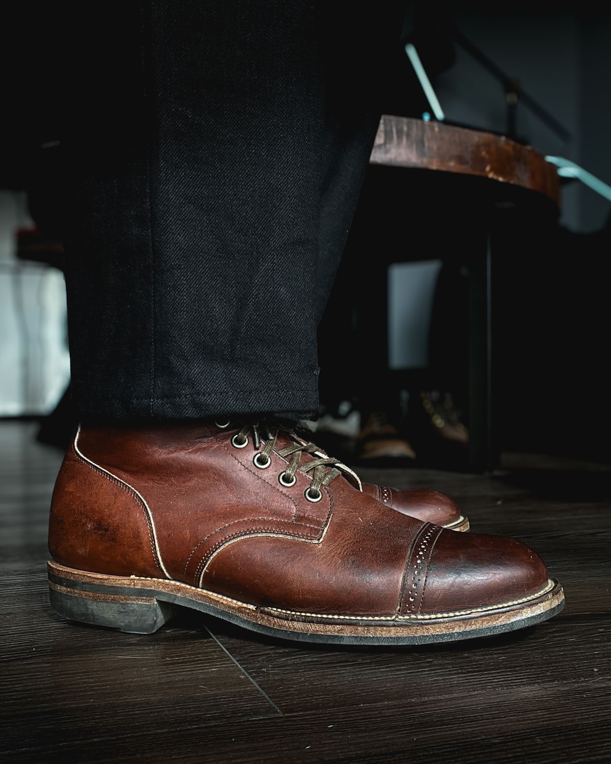 Photo by stuntman on October 15, 2024 of the Viberg Service Boot in Horween Saddle Tan Chromepak.