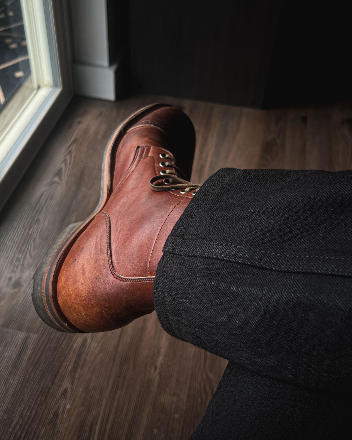 Photo by stuntman on October 15, 2024 of the Viberg Service Boot in Horween Saddle Tan Chromepak.