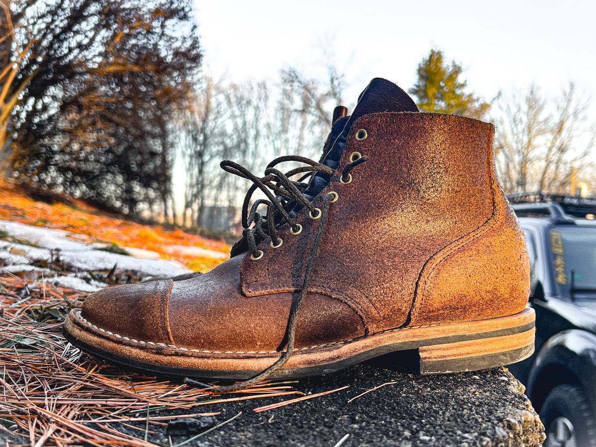 Photo by stuntman on March 6, 2022 of the Viberg Service Boot in Horween Natural Waxed Flesh.