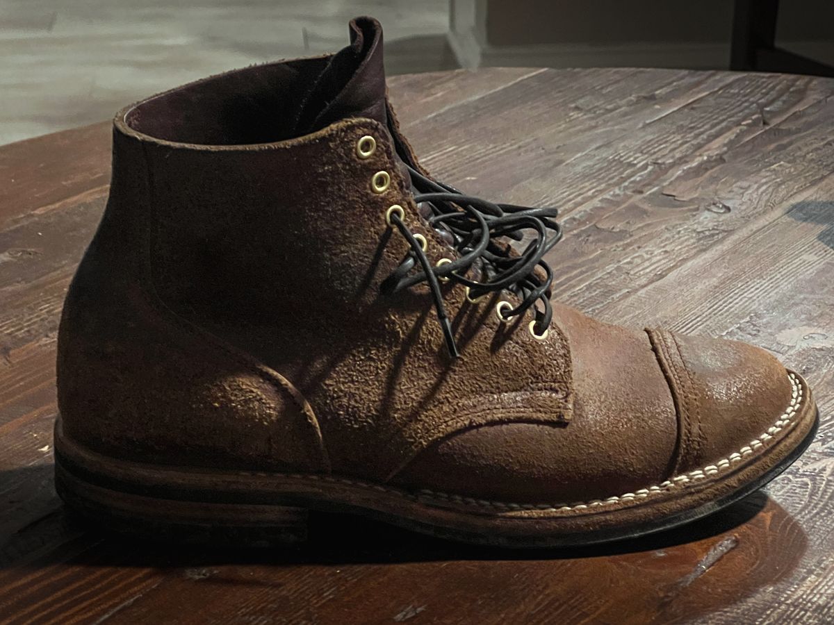 Photo by stuntman on November 26, 2023 of the Viberg Service Boot in Horween Natural Waxed Flesh.