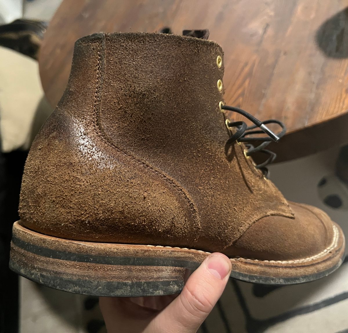 Photo by stuntman on November 26, 2023 of the Viberg Service Boot in Horween Natural Waxed Flesh.