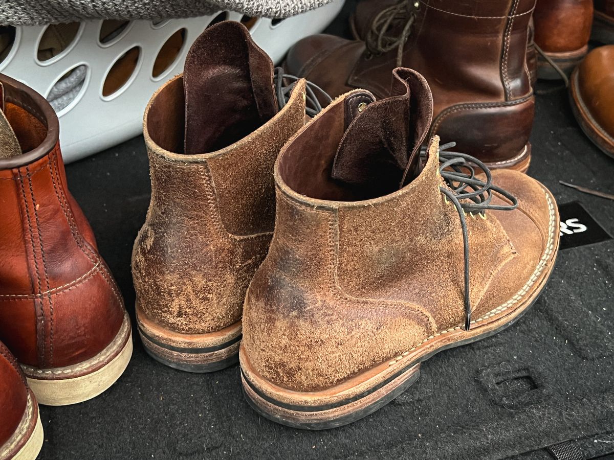 Photo by stuntman on March 30, 2024 of the Viberg Service Boot in Horween Natural Waxed Flesh.