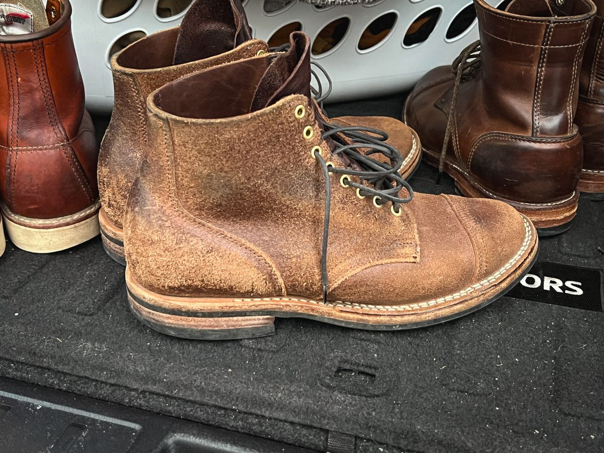 Photo by stuntman on March 30, 2024 of the Viberg Service Boot in Horween Natural Waxed Flesh.
