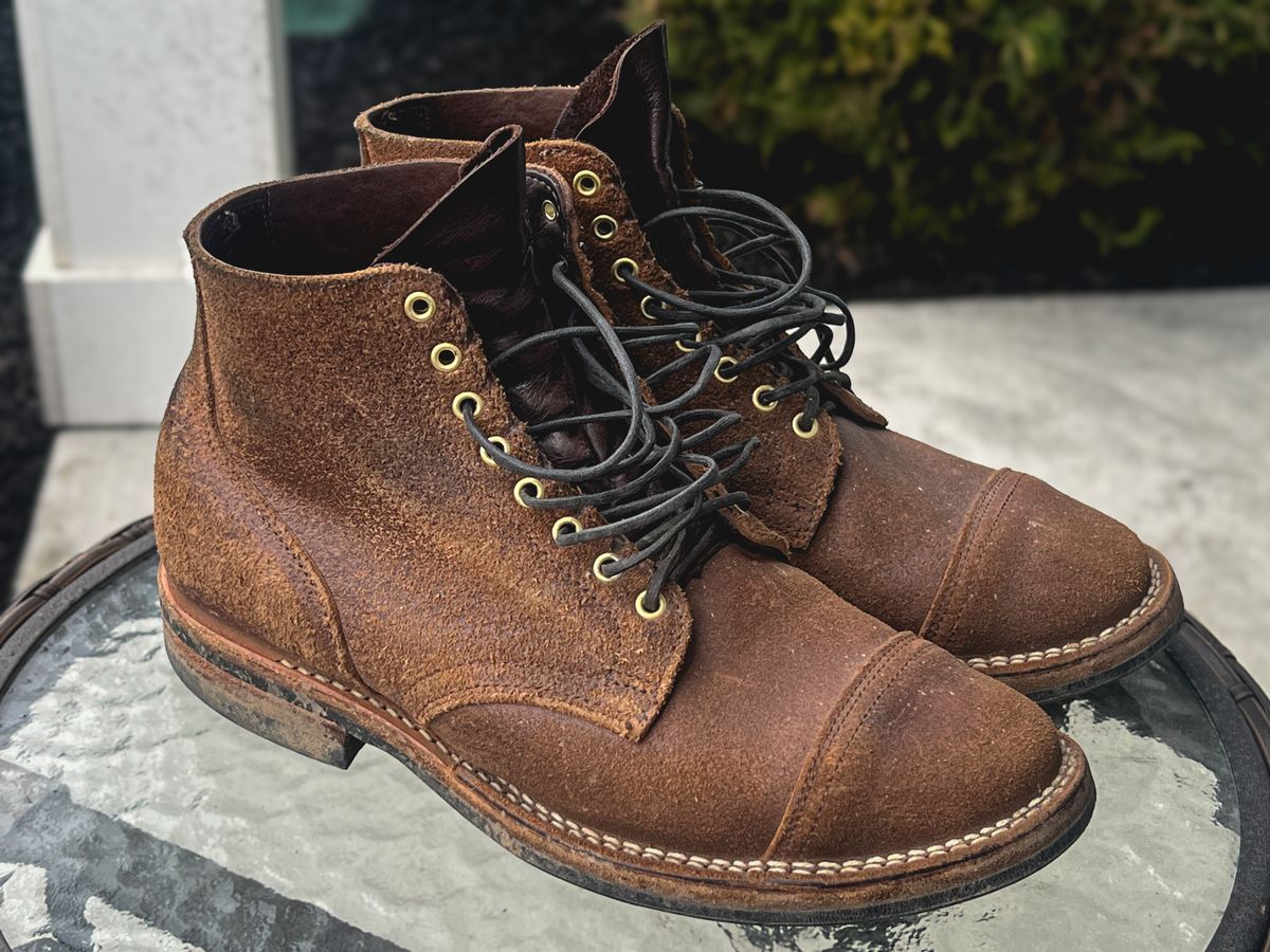 Photo by stuntman on April 17, 2024 of the Viberg Service Boot in Horween Natural Waxed Flesh.