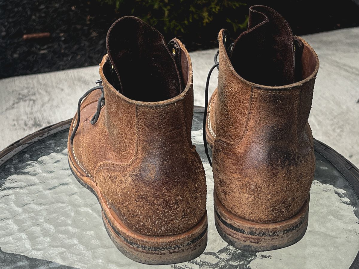 Photo by stuntman on April 17, 2024 of the Viberg Service Boot in Horween Natural Waxed Flesh.