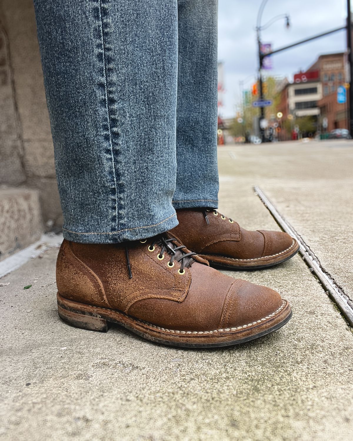Photo by stuntman on April 27, 2024 of the Viberg Service Boot in Horween Natural Waxed Flesh.