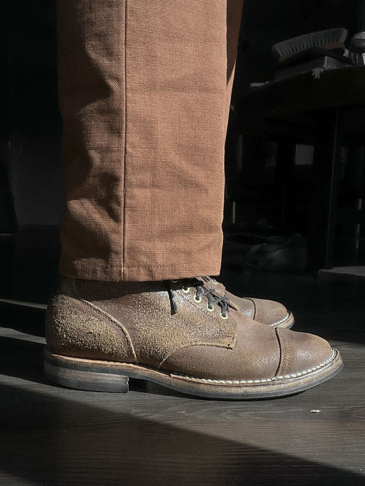 Photo by stuntman on September 3, 2024 of the Viberg Service Boot in Horween Natural Waxed Flesh.