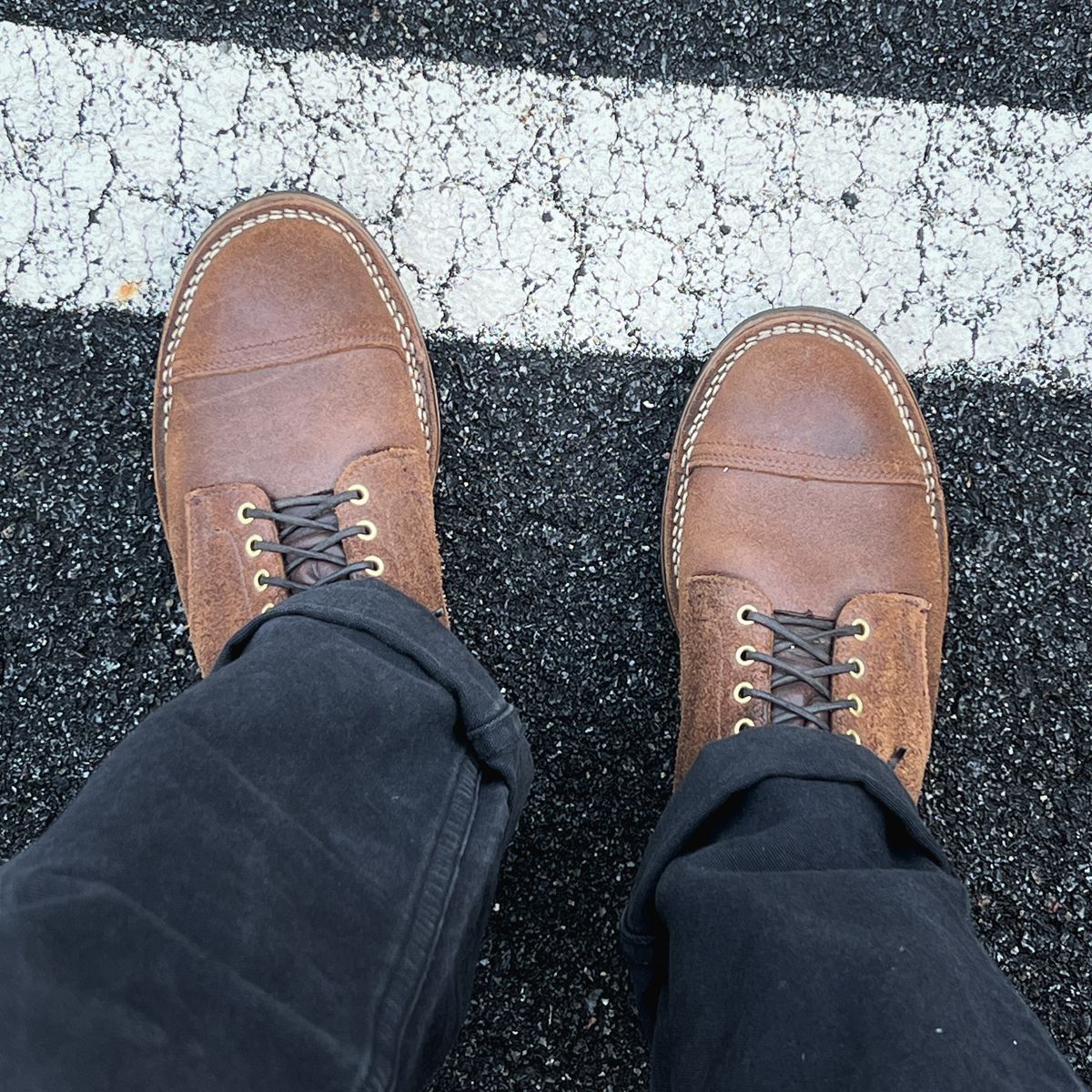 Photo by stuntman on October 14, 2024 of the Viberg Service Boot in Horween Natural Waxed Flesh.