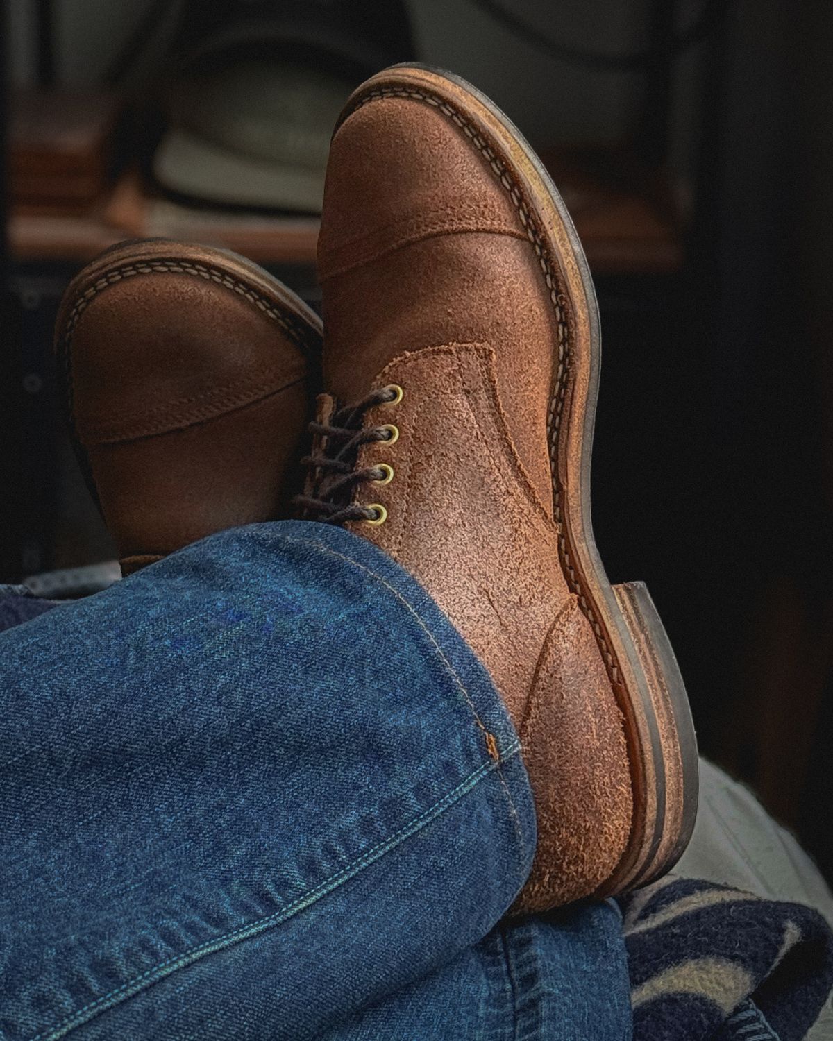 Photo by stuntman on March 5, 2025 of the Viberg Service Boot in Horween Natural Waxed Flesh.