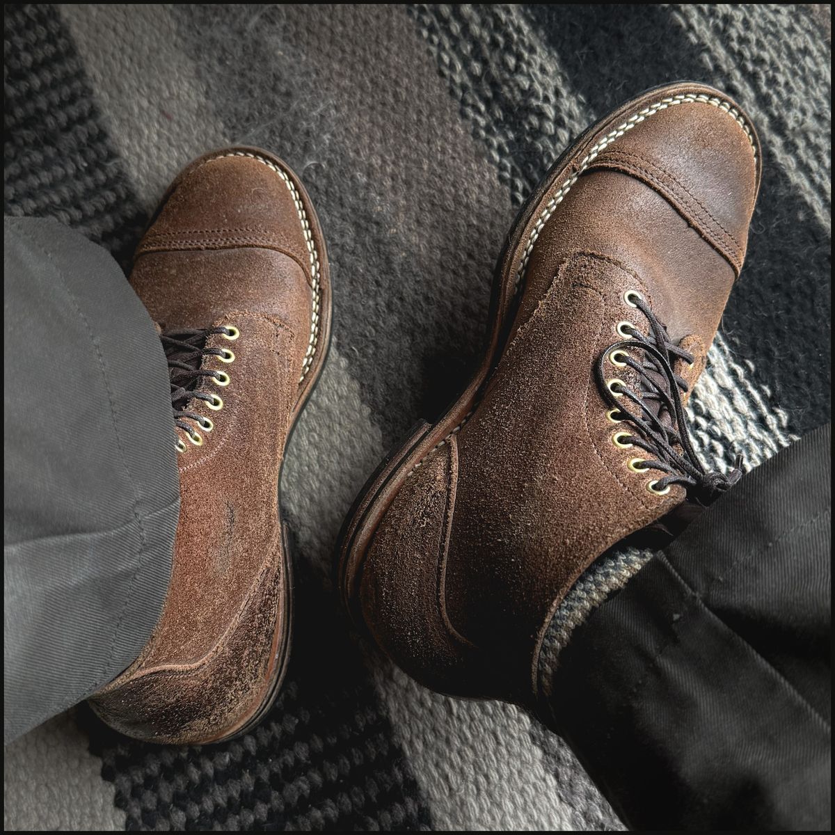 Photo by stuntman on December 13, 2025 of the Viberg Service Boot in Horween Natural Waxed Flesh.