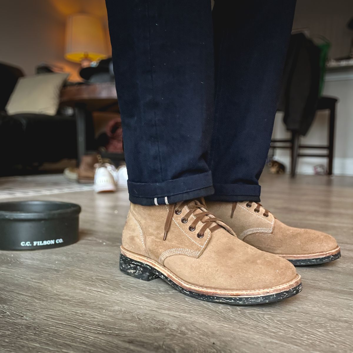 Photo by stuntman on December 1, 2023 of the Oak Street Bootmakers Field Boot in Horween Natural Chromexcel Roughout.