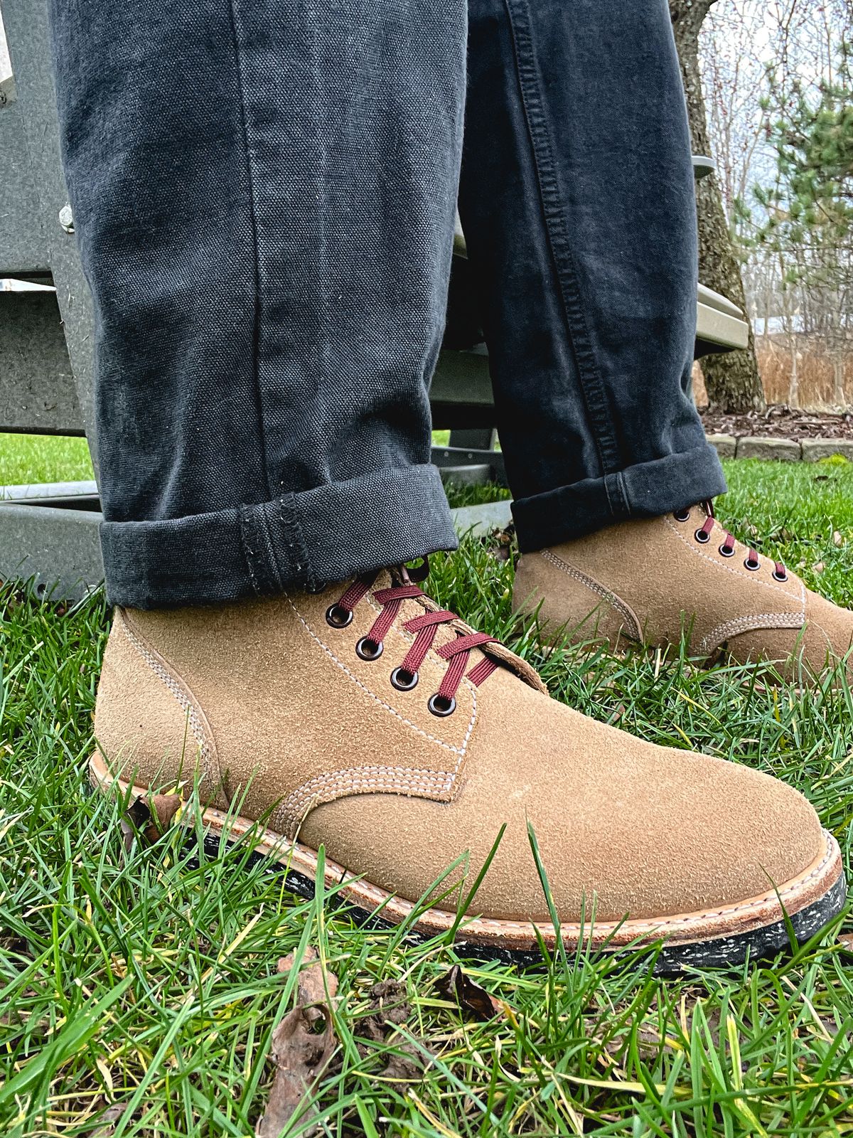 Photo by stuntman on December 9, 2023 of the Oak Street Bootmakers Field Boot in Horween Natural Chromexcel Roughout.
