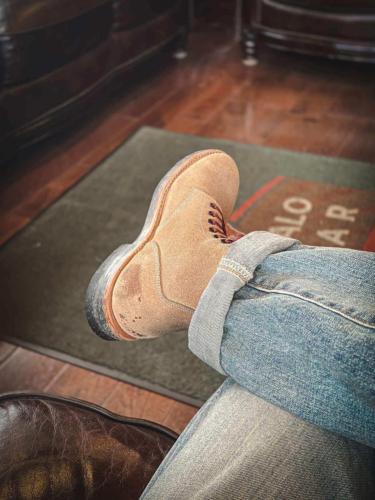 Photo by stuntman on January 16, 2024 of the Oak Street Bootmakers Field Boot in Horween Natural Chromexcel Roughout.