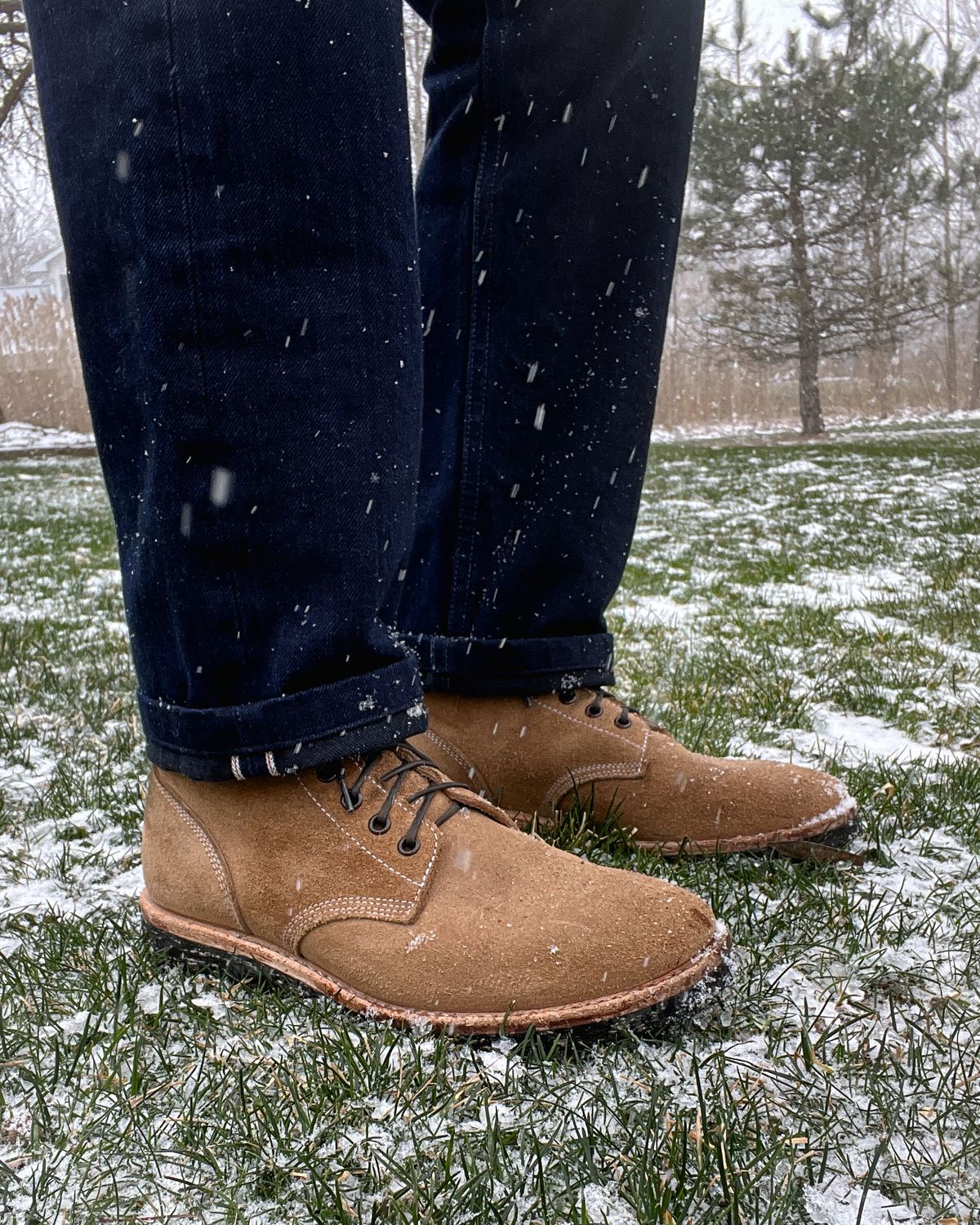Photo by stuntman on March 22, 2024 of the Oak Street Bootmakers Field Boot in Horween Natural Chromexcel Roughout.