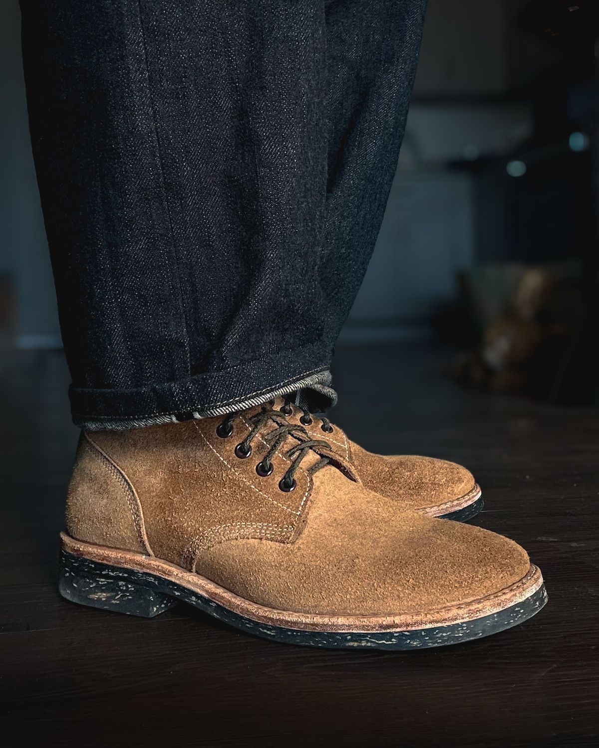 Photo by stuntman on January 27, 2025 of the Oak Street Bootmakers Field Boot in Horween Natural Chromexcel Roughout.