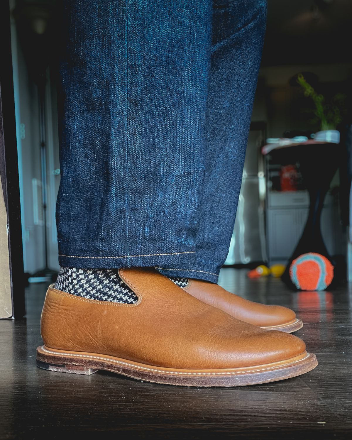 Photo by stuntman on August 27, 2024 of the Viberg Slipper in CF Stead Noix Eco Grain.