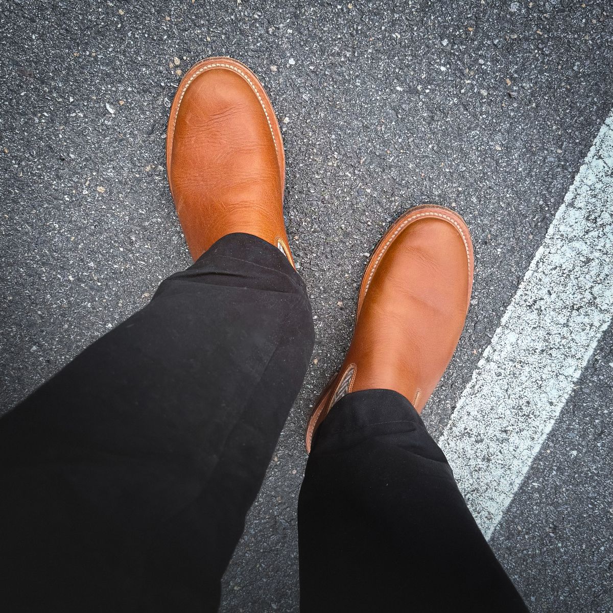 Photo by stuntman on April 18, 2025 of the Viberg Slipper in CF Stead Noix Eco Grain.