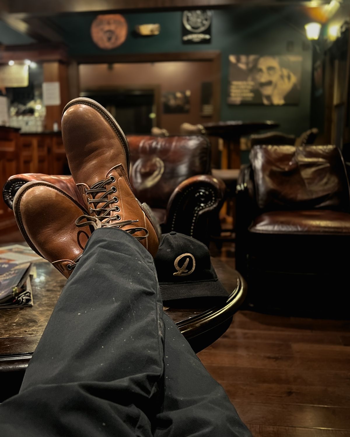 Photo by stuntman on February 8, 2024 of the Viberg Service Boot in Shinki Cognac Latigo Horsehide.