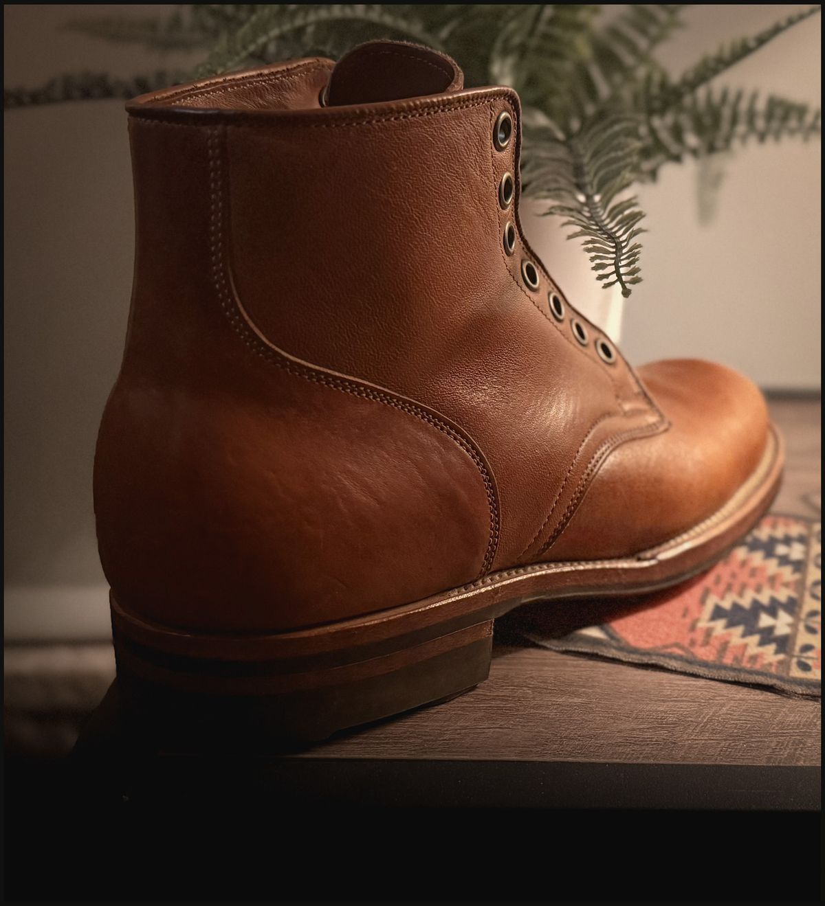 Photo by stuntman on September 29, 2025 of the Viberg Service Boot in Shinki Cognac Latigo Horsehide.
