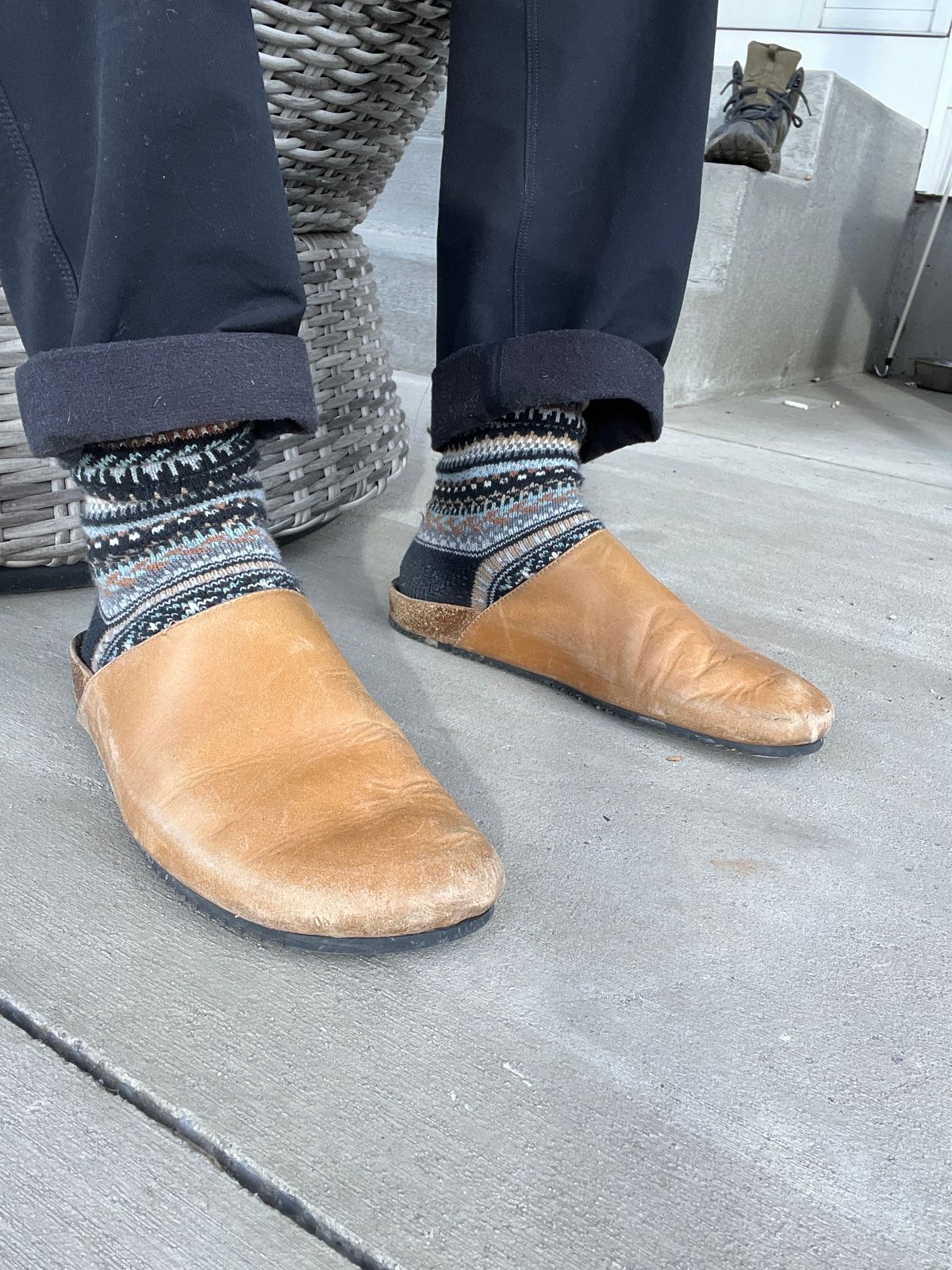 Photo by stuntman on March 8, 2024 of the 3sixteen Calf Leather Mules in Natural Calf Leather.