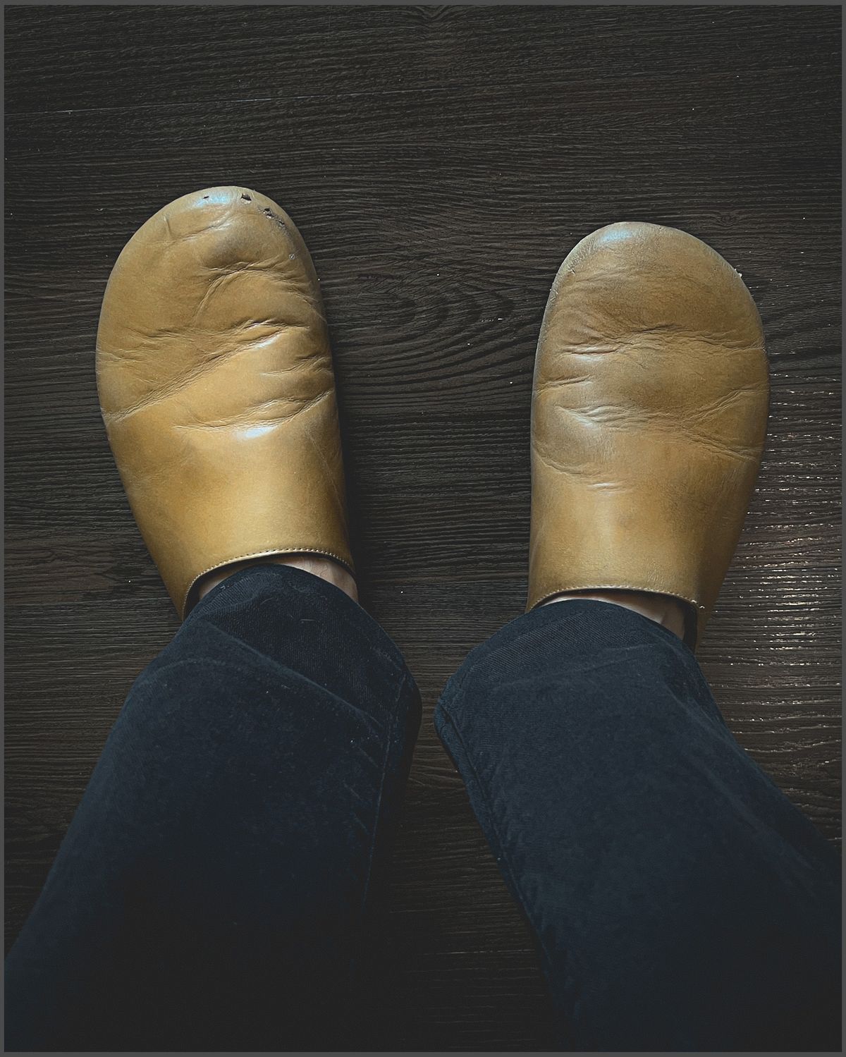 Photo by stuntman on September 16, 2024 of the 3sixteen Calf Leather Mules in Natural Calf Leather.