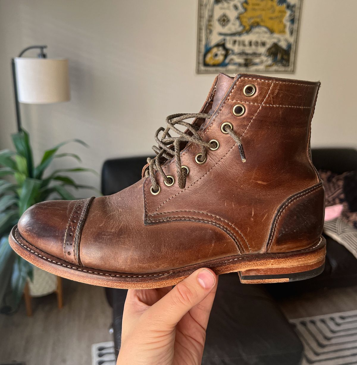 Photo by stuntman on October 27, 2023 of the Oak Street Bootmakers Trench Boot in Horween Natural Chromexcel.