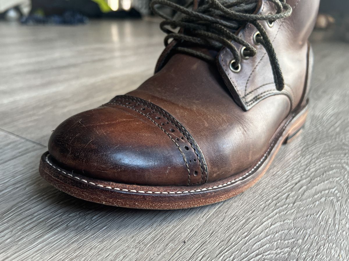 Photo by stuntman on October 27, 2023 of the Oak Street Bootmakers Trench Boot in Horween Natural Chromexcel.